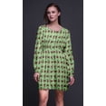 thumbnail image 4 of Bimba Green Leaves & Rose Floral Floral Print Button Down Long Sleeve Midi Dress Women Clothing-Medium, 4 of 7
