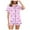 Pink, variant on TTUHYWXI Women Cute Two Piece Halloween Pajama Set Y2K Bow Printed Satin Silky Short Sleeve Button Shirts Wide Leg Shorts Pjs Loungewear (Pink, L)