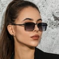 thumbnail image 2 of Ticikt Rectangle Sunglasses for Women 90s Vintage Fashion Retro Small Lightweight Sun Protection Metal Frame, 2 of 3