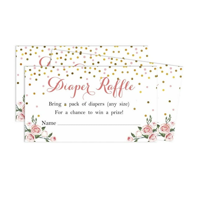Inkdotpot 30Gender Reveal Baby ShowerDiaper Raffle Ticket Lottery Insert Cards Supplies Games For Baby Shower Party Bring A Pack Of Diapers To Win Favors Gifts And Prizes