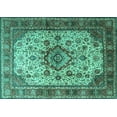 thumbnail image 1 of Ahgly Company Indoor Rectangle Persian Turquoise Blue Traditional Area Rugs, 5' x 8', 1 of 4