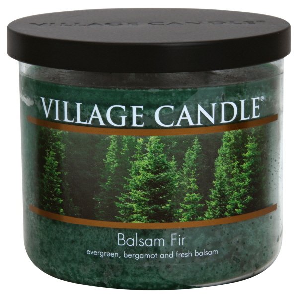 Village Candle Balsam Fir 17 oz Glass Bowl Scented Candle, Medium
