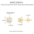 thumbnail image 4 of Rosec Jewels Lab Grown Diamond Stud Earrings for Women - EF-VS Quality, 10K Yellow Gold, 4 of 6
