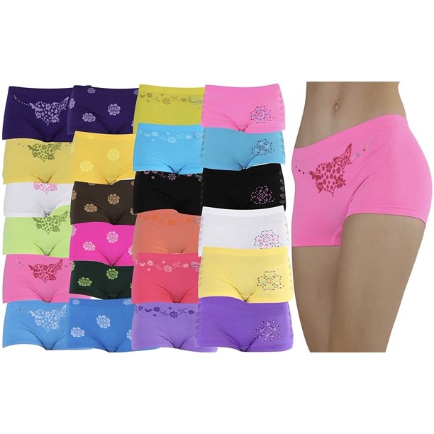 ToBeInStyle Women's Pack of 6 Mystery Seamless Microfiber Boyshorts