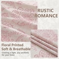 thumbnail image 3 of OVZME Blush Floral Curtains 63 Inches Long 2 Panels, Light Filtering Faux Linen Textured Window Curtains for Living Room, Soft Airy Farmhouse Bedroom Curtain, Each 40Wx63L, 3 of 9
