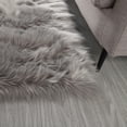 thumbnail image 7 of 5x7 Feet Ultra Soft Faux Fur Sheepskin Area Rug, 3.5-inch Thick Modern Indoor Fluffy Shaggy Rug for Bedroom, Livingroom and Dorm Decorative, High Pile Non-Slip Carpet, Light Grey, 7 of 7