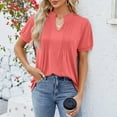 thumbnail image 3 of Fesfesfes Blouse for Women's Spring And Summer Short-Sleeved Fashion Casual V-Neck Ruffled Stretch T-Shirt Top Women's Shirts XL(US:10), 3 of 4