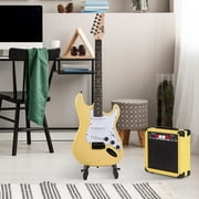 LyxPro 39 Inch Electric Guitar Kit with 20W Amp & Accessories - Retro Yellow