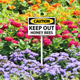 thumbnail image 4 of Eveokoki 12 x 8 inch “Caution Keep Out - Honey Bees” Lawn Yard Sign with 12.8 inch Stake, 2 mil Laminated Rustproof Aluminum Outdoor Decor, 4 of 6