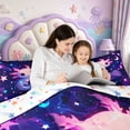 thumbnail image 5 of Manfei Colorful Axolotl 7-Piece Twin Bedding,Watercolor Animals Pattern Bedding Comforter Set,Colorful Stars Reversible, 5 of 7