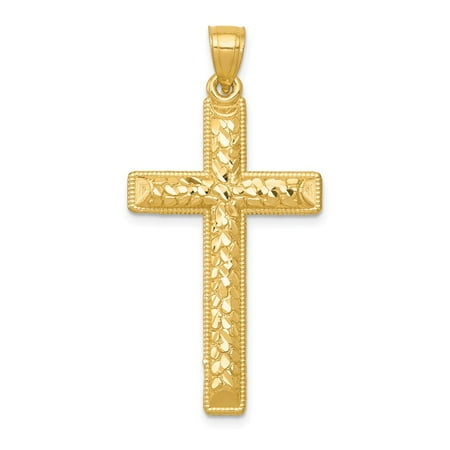 Roy Rose Jewelry 14k Yellow Gold Diamond-cut Latin Cross Pendant