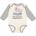 thumbnail image 3 of Inktastic Will You Be My Godparents? Cute Elephants Moon and Stars Boys or Girls Long Sleeve Baby Bodysuit, 3 of 5