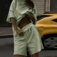 thumbnail image 4 of 2 Piece Tracksuit for Women Shorts, Oversized T-Shirt and Short Pants Suit Set with Pockets, Sports Sweatsuit Summer Sets Outfit for Women Green S, 4 of 8