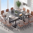 thumbnail image 4 of Costway 1 PCS 6FT Conference Table with Power Outlets, Thickened Top & Heavy-duty Metal Frame Gray Oak, 4 of 10