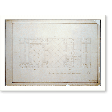 Historic Print, [Bank building (2nd Bank of the United States"), Philadelphia, Pennsylvania. Cellar story plan]" - 2, 18" x 24"