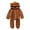Brown, variant on Toddler Kid Jumpsuit Pants Clothes Newborn Baby Boy Girls Winter Fleece Jumpsuit Solid Hooded Romper Warm Outwear Summer Jumpsuit For Girls Boys