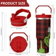 thumbnail image 4 of 30oz Grinchmas Christmas Stainless Steel Tumbler with Lid and Straw,Spill Proof Christmas Travel Cup Double Wall Vacuum Insulated Coffee Mug with Top Handle Crimson, 4 of 7