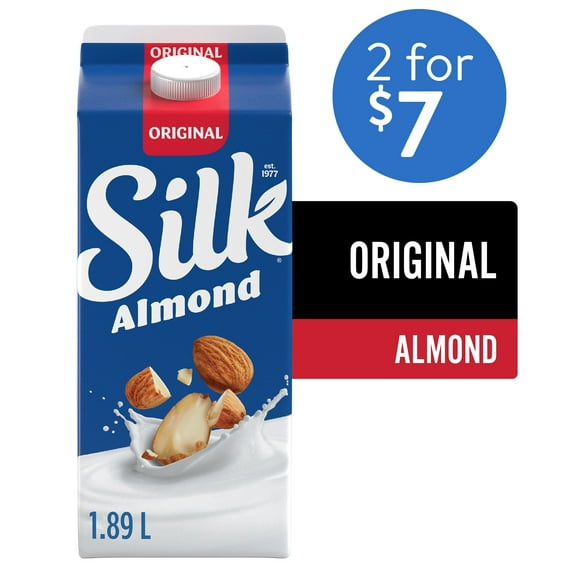 Silk Almond Milk Alternative, Original, Dairy Free, 1.89 L