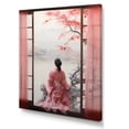 thumbnail image 2 of Designart "Window View of Japan with Pink Woman II" Landscapes Canvas Wall Art - Traditional Pink Japan Entryway Wall Art Print, 2 of 6