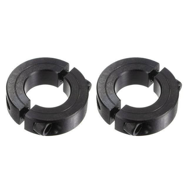 Unique Bargains 2pcs Shaft Collars for 7/8' Rod 1-5/8' OD 1/2' Width Double Split Axle Clamp-On Collar with Set Screw