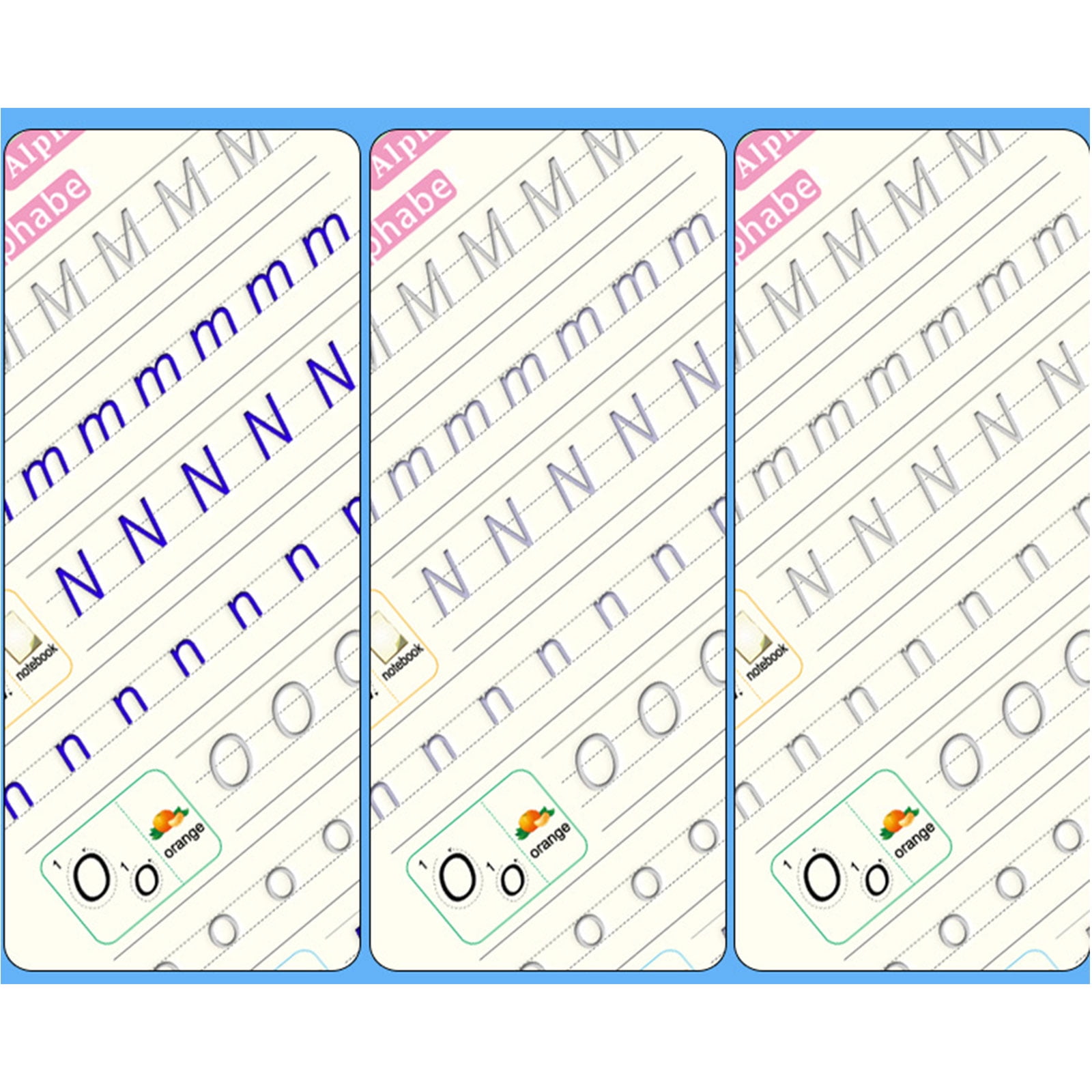 Magical Handwriting Workbooks Practice Copybook, Magic Calligraphy That Can Be Reused Handwriting Copybook Tracing Book (4books+Pens) by PAKASEPT