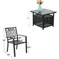 thumbnail image 6 of Sophia & William 3 Peices Patio Bistro Set Metal Dining Chairs with Side Table - Black, 6 of 6