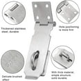 thumbnail image 5 of BiJun Door Latch Hasps 4" Stainless Steel Safety Latches Thickened Door Latch Hasps with Padlock(Silver), 5 of 5