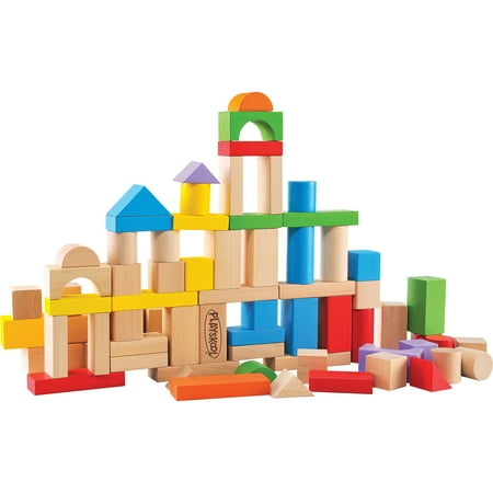 Playskool 80-Piece Wooden Building Blocks