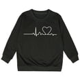 thumbnail image 3 of Tisuna Kids Girls Long Sleeve Sweatshirts Lightweight Crewneck Heart Print Tops Children Going Out Street Fall Outfits Size 3-4 Years Black, 3 of 3