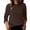 Brown_001, variant on Aocisk Women's Striped Color Block T-Shirts Long Sleeve Round Neck Regular Fitted Casual Tees Comfortable for Fall Tops Red L