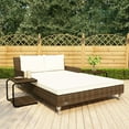 thumbnail image 1 of vidaXL 2-Person Garden Sun Bed with Cushions Poly Rattan Brown, 1 of 5
