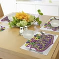 thumbnail image 4 of Ambesonne Mardi Gras Place Mats Set of 4, Carnival Blazon Art, Standard Size, Purple Green Yellow, 4 of 6