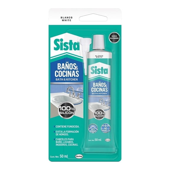 Sellador Sista Baños y Cocinas Baños y cocina, 50ml color blanco