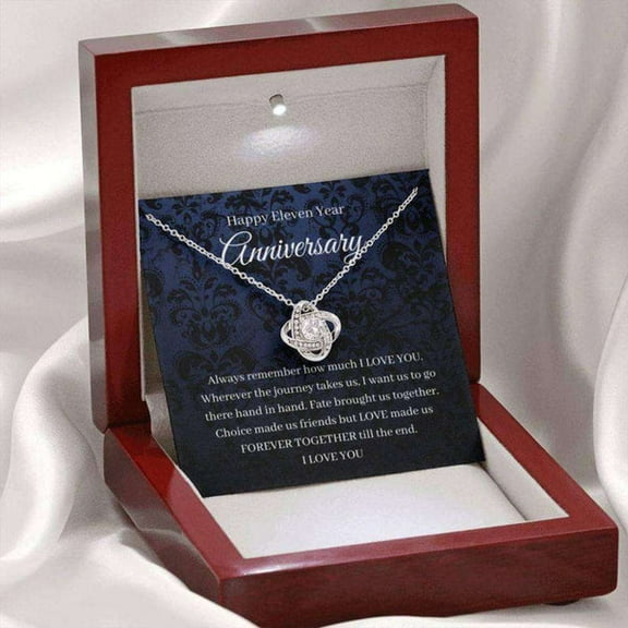 Wife Necklace, 11Th Wedding Anniversary Necklace Gift For Wife – Meaningful Jewelry with Inspirational Message Card – Birthday, Graduation, or Christmas Gift Idea Luxury Box