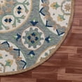 thumbnail image 5 of Ox Bay Clio 7'3" Round Gray/Beige Suzani Wool Indoor Area Rug, 5 of 7