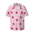 thumbnail image 3 of Goofa Strawberry And Heart Printed Men's Casual Short-sleeved Shirt,Lightweight Breathable Button-down,Summer Casual men's top,Versatile Fashion shirt-Small, 3 of 7