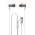 thumbnail image 1 of Bar Audio Wired In-Ear Headphones USB Type-C Connector Built-in Microphone & Volume Control Durable Construction Noise Isolating Sound Custom-Fit Earpieces (S/M/L) Crystal-Clear Bass & Trebel (White), 1 of 1