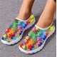 thumbnail image 1 of Nuevas zapatillas de deporte de moda para mujer con diseño de arte indígena, antideslizantes y con punta redonda para concienciar sobre el autismo, 1 of 5
