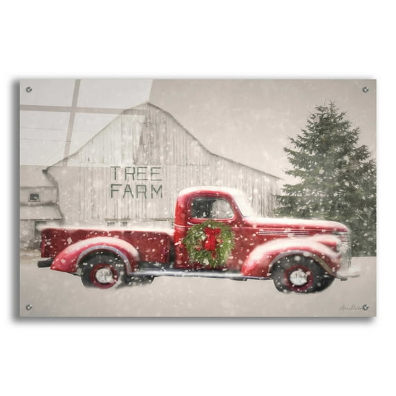 Epic Art 'Tree Farm With Truck' by Lori Deiter, Acrylic Glass Wall Art, 36"x24"
