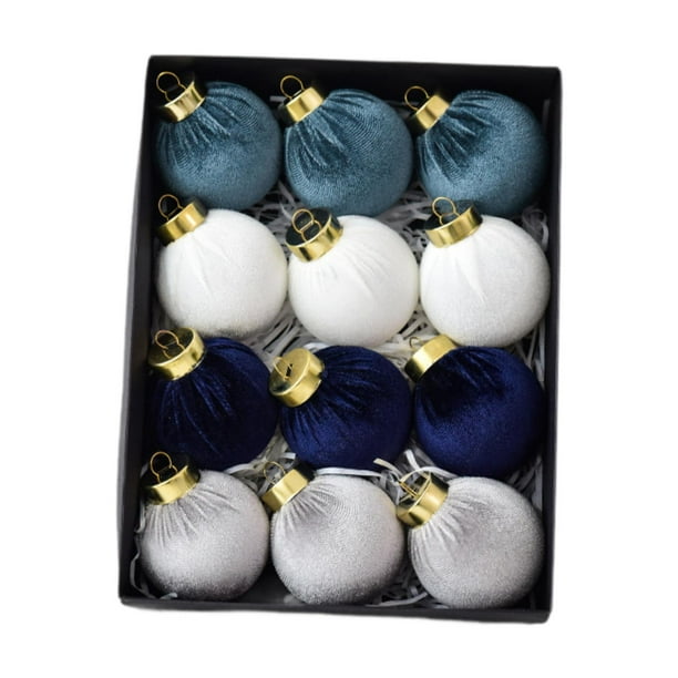 12 adornos navideños colgantes, bolas navideñas decorativas irrompibles. Estilo D