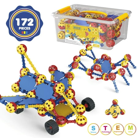 AOKESI STEM Learning Toy for Kids 172 Pcs Set STEM Building Toys Engineering Construction Building Blocks, Kids Educational Toy for Boys and Girls Ages 3 4 5 6 7 8 9 10 Year