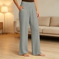 thumbnail image 3 of Lmueinov Wide Leg Leggings for Women High Waisted Modal Cotton Blend Loose Fit Casual Yoga Lounge Pants with Pockets for Gym Workout Work Everyday Wear, 3 of 8