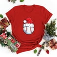 thumbnail image 2 of Gibobby Camiseta Navideña De La Mujer Camiseta de manga corta con cuello redondo y estampado de Navidad para mujer(Rojo,M), 2 of 5