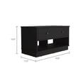 thumbnail image 5 of Storage Cabinet, Two Drawers, Open Shelves - Black Wood Accent Cabinet, 35.8 Inch Wide, Living Room, Bedroom, Office Furniture, 5 of 6