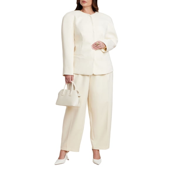 ELOQUII Women's Plus Size Rounded Barrel Leg Pant