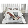 thumbnail image 3 of Ambesonne Skateboarder Quilted Bedspread Set 3 Pcs, Skate and Sneakers Art, Queen Size, Brown and Cream, 3 of 5