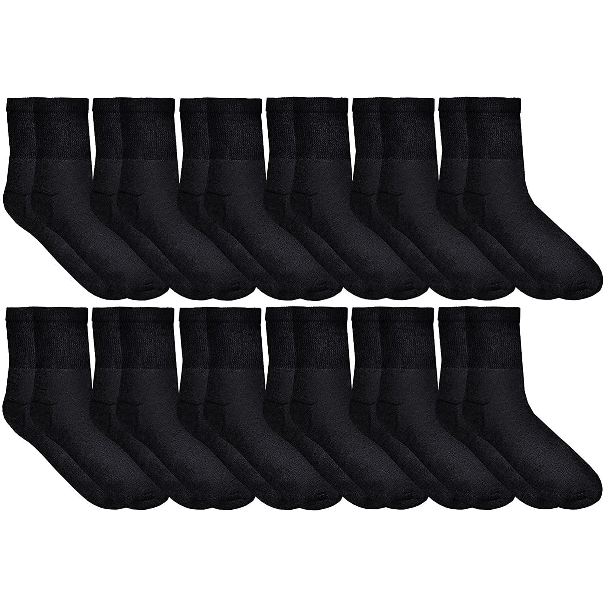 SOCKS'NBULK Mens Diabetic Neuropathy Edema Socks, Cotton Crew, Ankle Medical Sock, Size 10-13