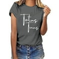 thumbnail image 1 of MHFRRA Camiseta de Manga Corta con Estampado de Cristal de Colores para Mujer, Informal, de Moda de Verano Gris, 1 of 3