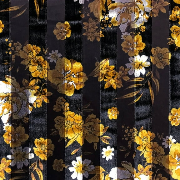 LSV2323 Stripe Flower Burnout Velvet