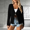 thumbnail image 2 of WMTBSRSW Womens Crochet Cardigans Duster Lace Up Long Sleeve Open Front Shrugs for Dresses Summer Boho Beach Cover Ups Black X-Large, 2 of 5